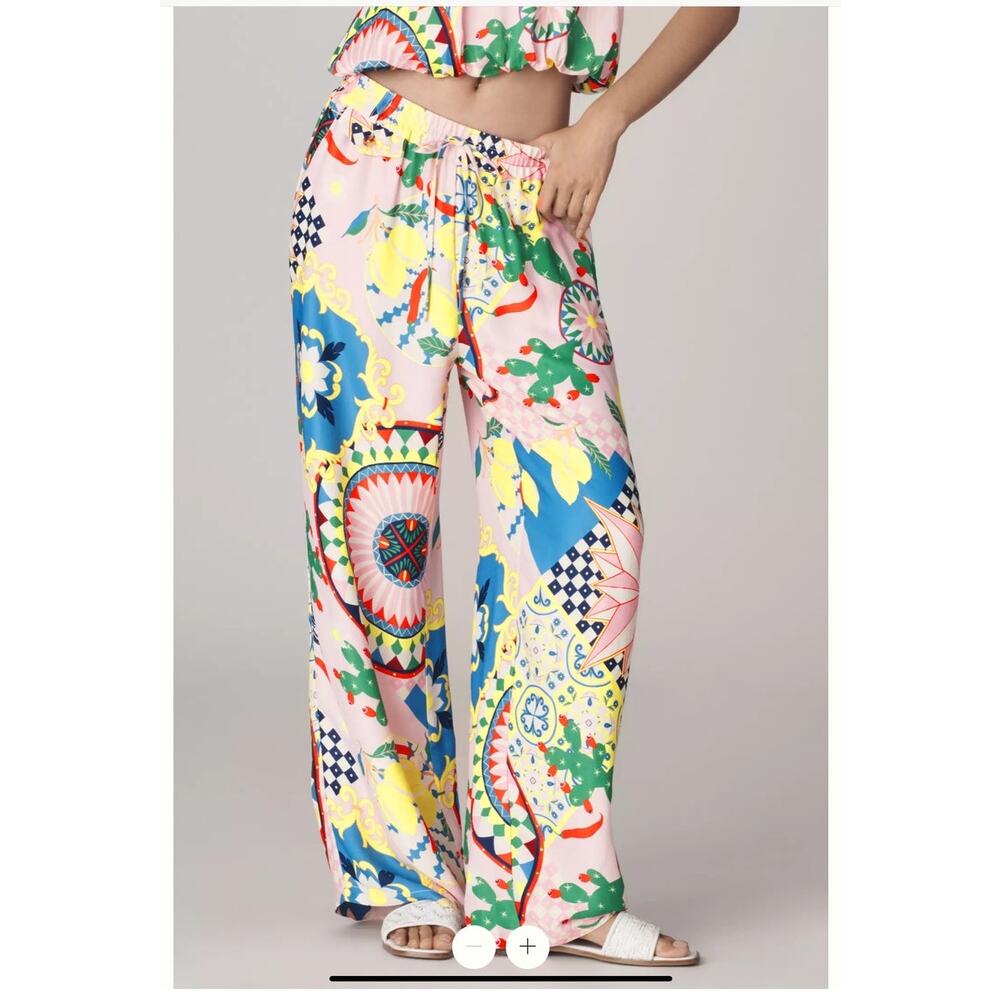 NWT Anthropologie Maeve Straight-Leg‎ Pull-on Silk Pants, Women's Size S - Picture 2 of 7